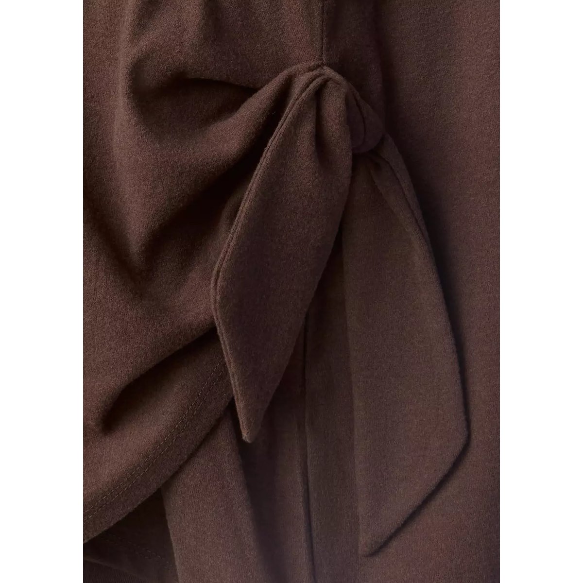 Robe en maille détail nœud marron, MANGO KIDS