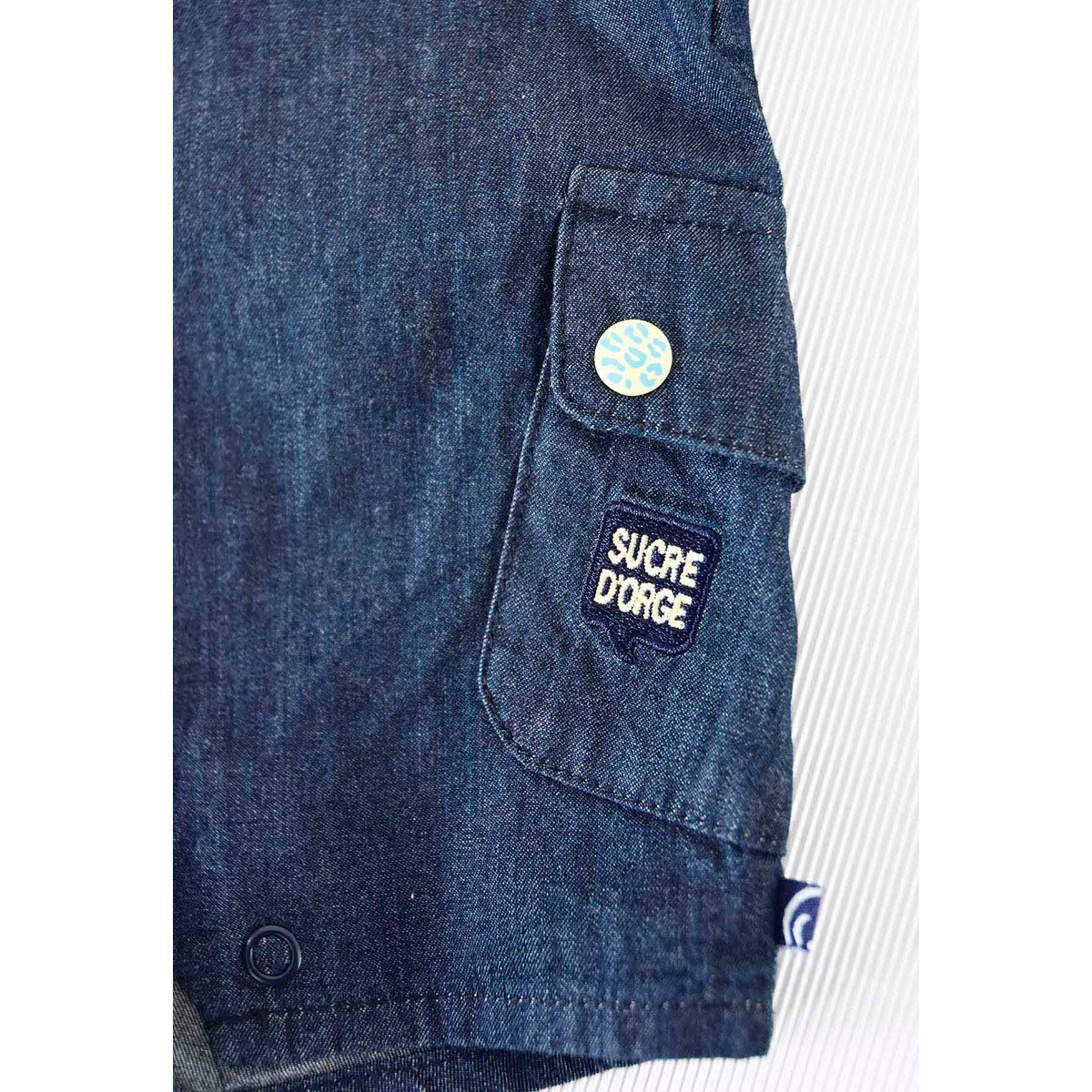 Tee shirt salopette calvin bleu, SUCRE D'ORGE