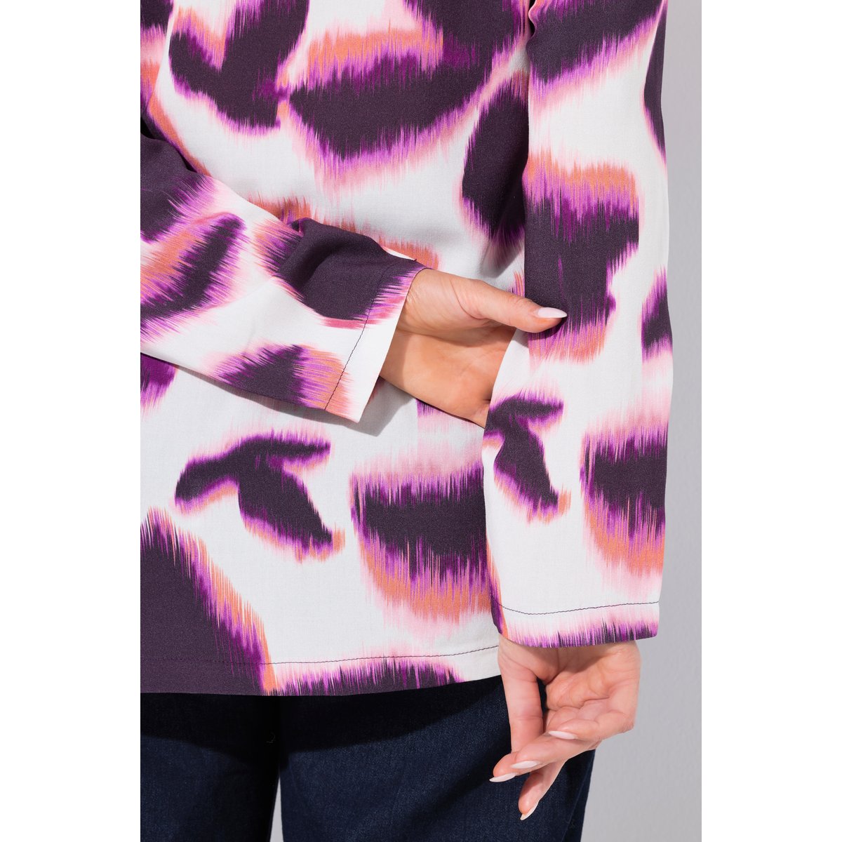 Blouse avec imprimé prune foncé, ULLA POPKEN