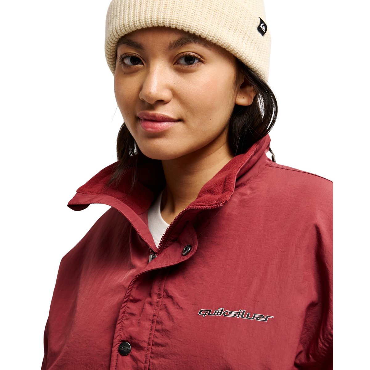 Veste vintage en nylon RED CASTLE rouge oxblood red, QUIKSILVER