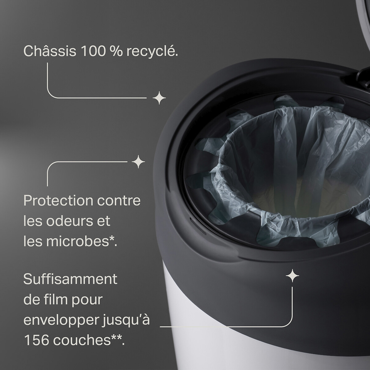 Recharges Poubelle Simplee Lot 6 noir, TOMMEE TIPPEE