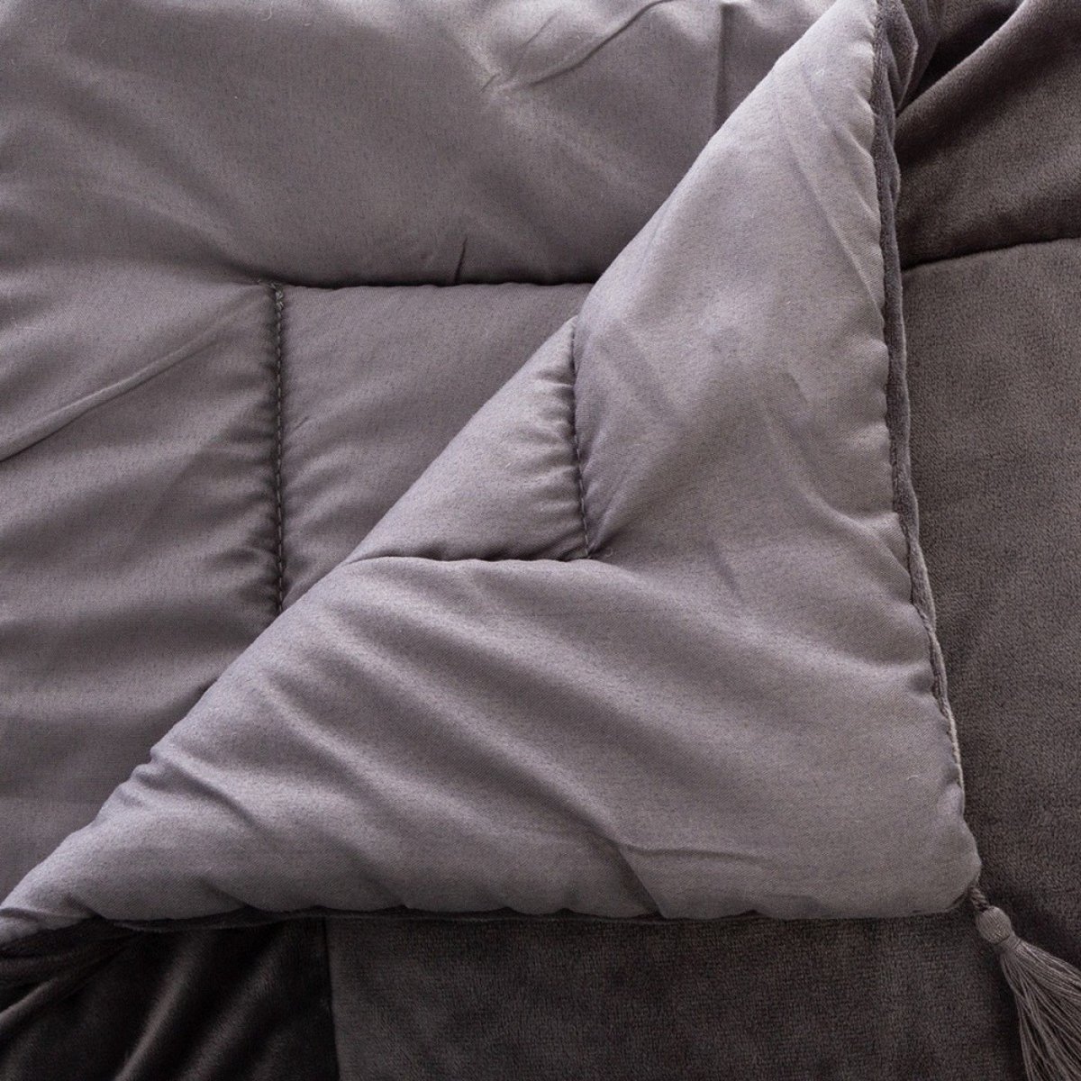 édredon Velours 80x180 Bleu gris, ATMOSPHERA