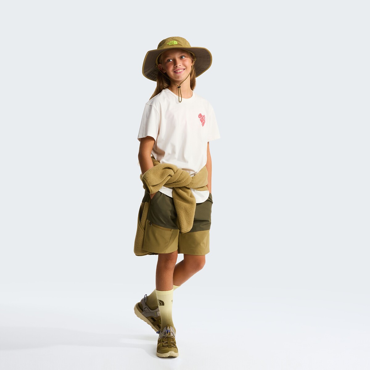 T-shirt korte mouwen, logo op de borst ecru, THE NORTH FACE