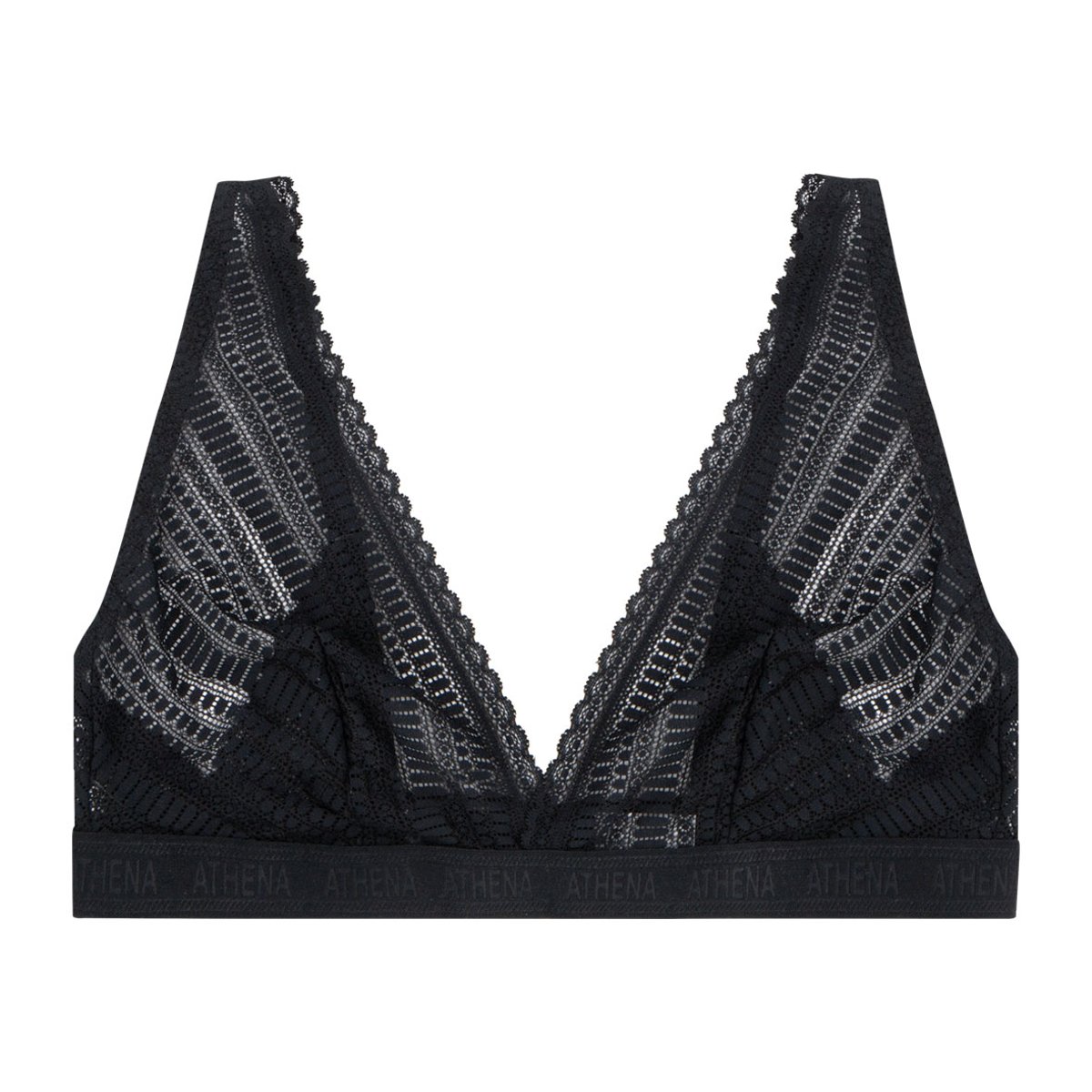Soutien-gorge triangle sans armatures DENTELLE noir, ATHENA