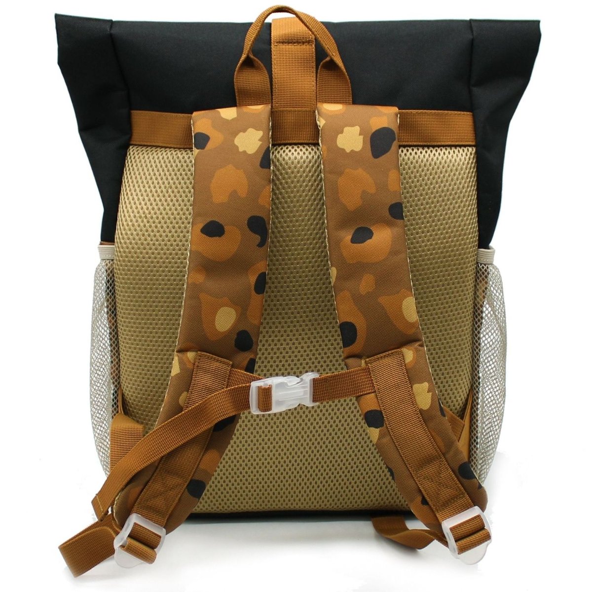 Sac à dos rolltop enfant Spéculos le Tigre marron, noir, LES DEGLINGOS
