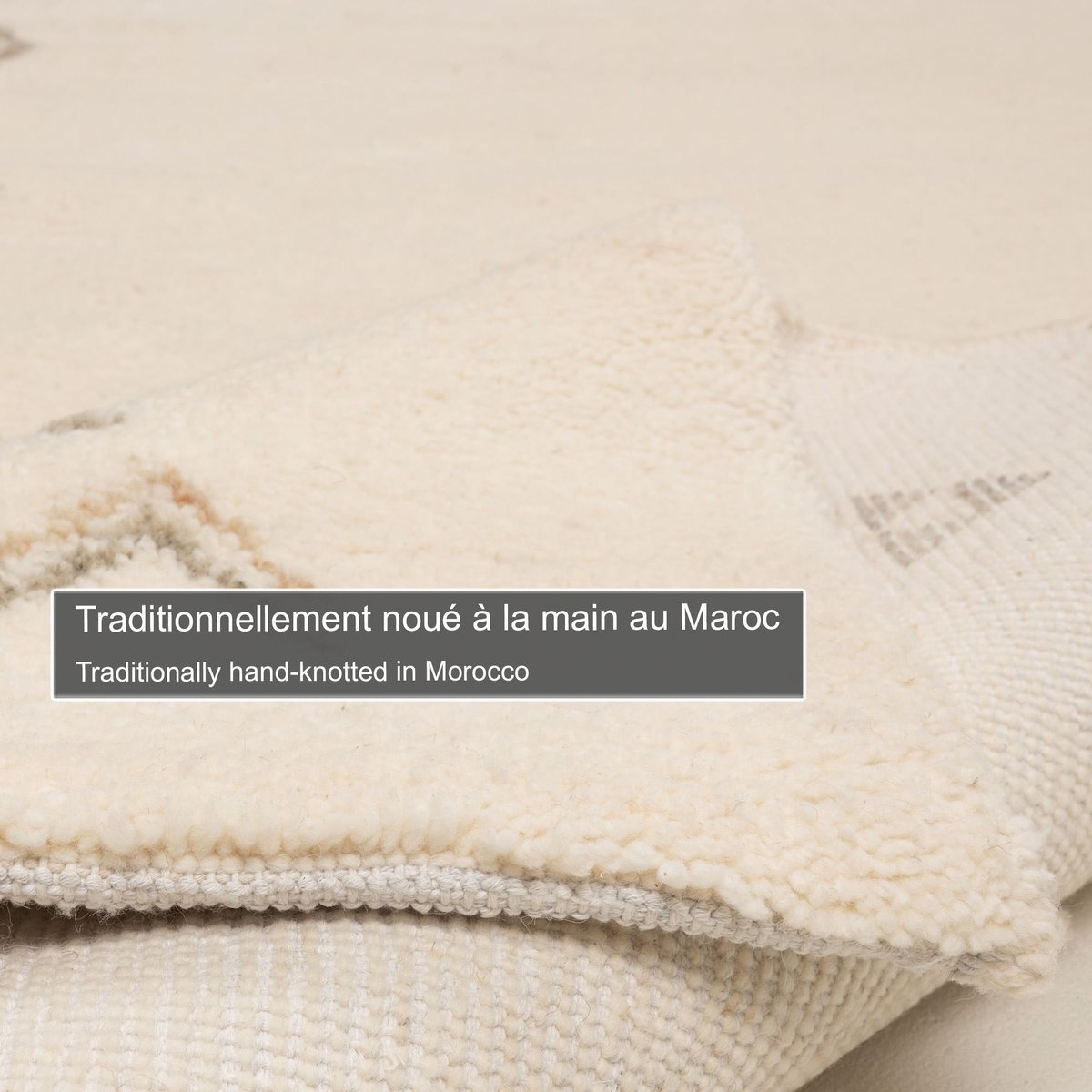 Tapis de salon berbère - HADJ blanc, THEKO