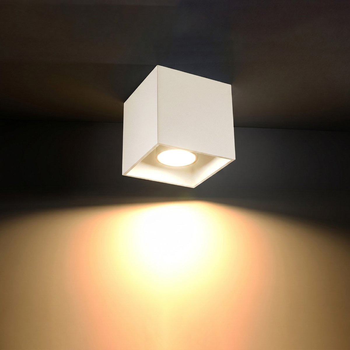 Plafonnier Aluminium Beige GU10 1 Quad beige, EDEN