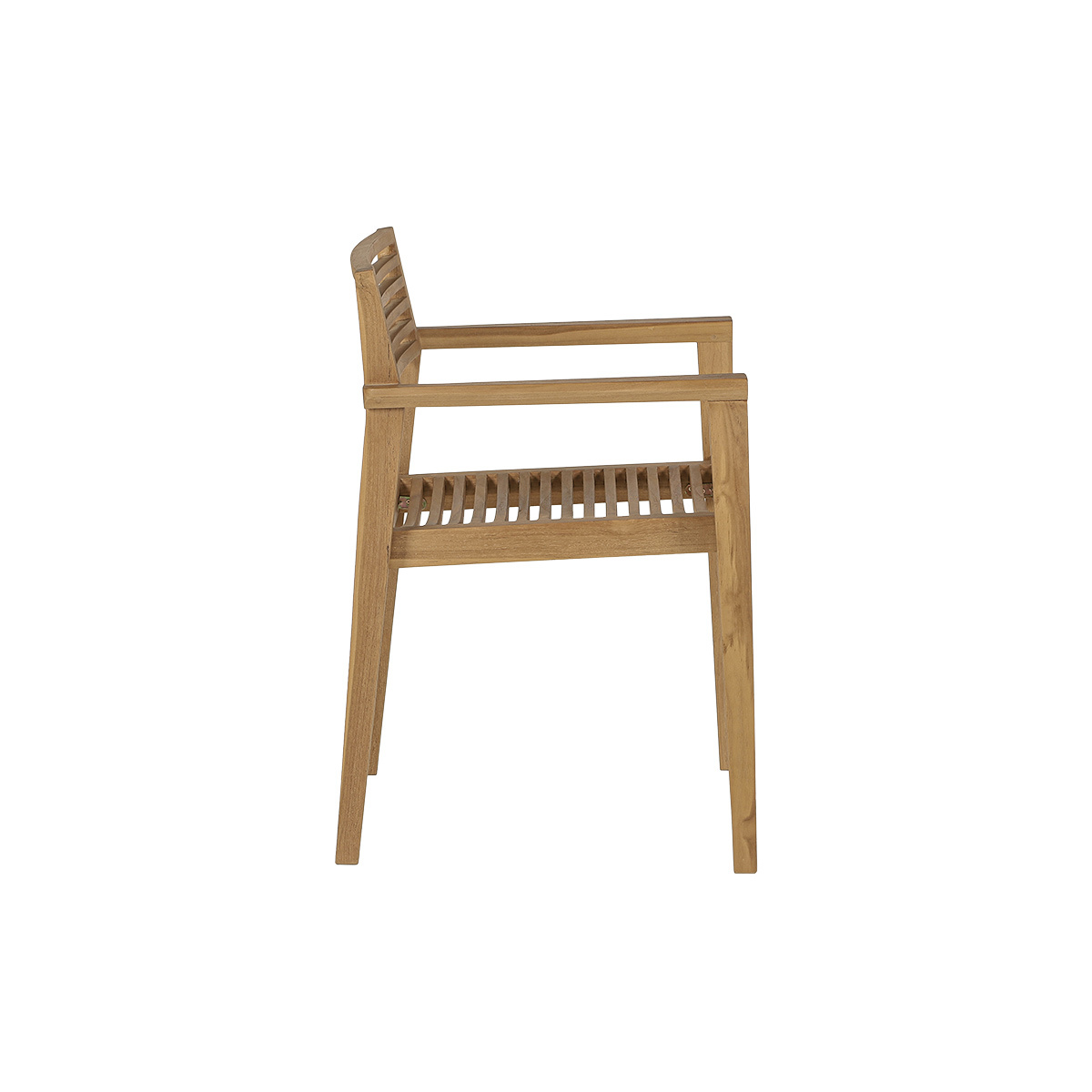 Chaises de jardin empilables en bois teck massif (lot de 2) KAYU couleur unique, MILIBOO