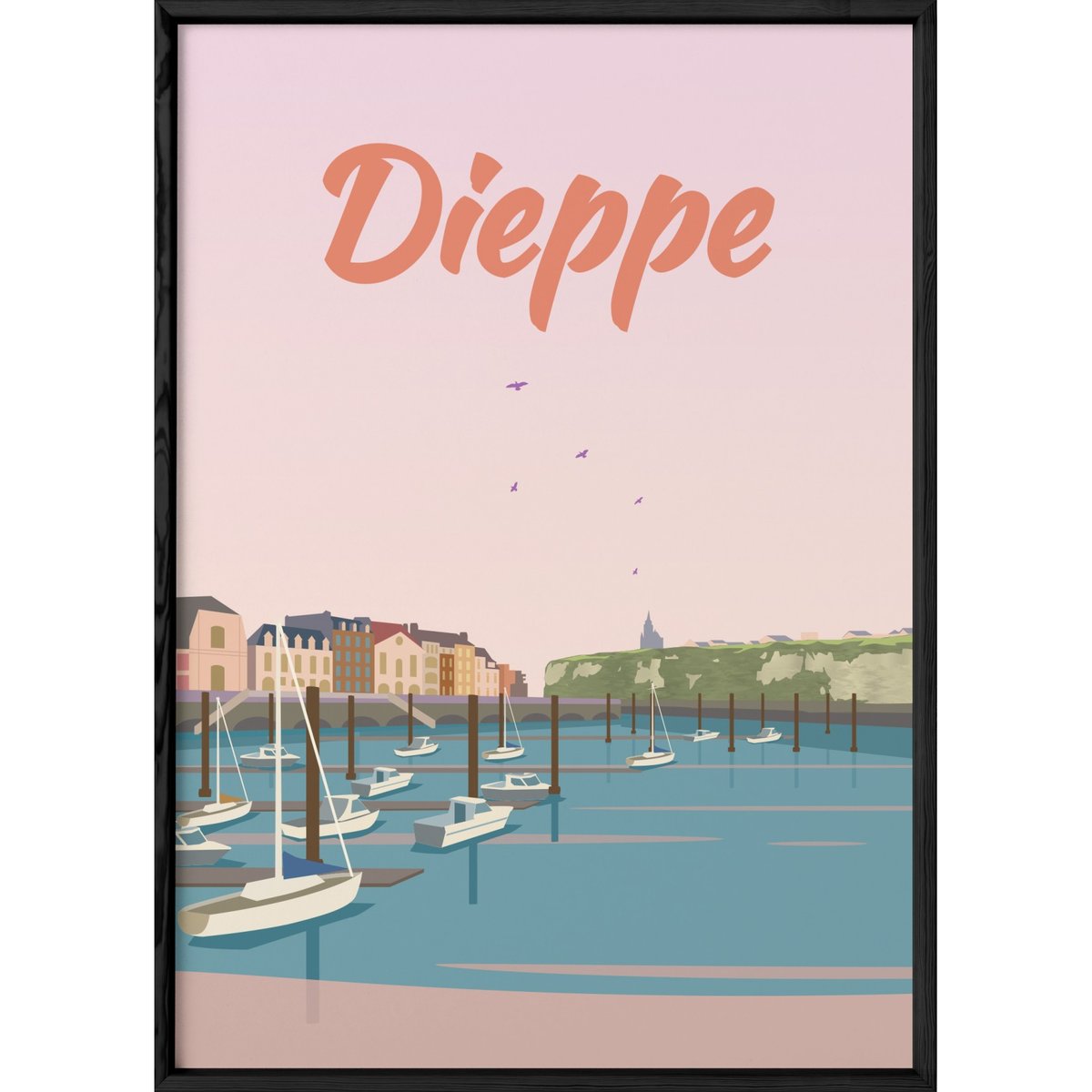 Affiche ville Dieppe blanc, L'AFFICHERIE