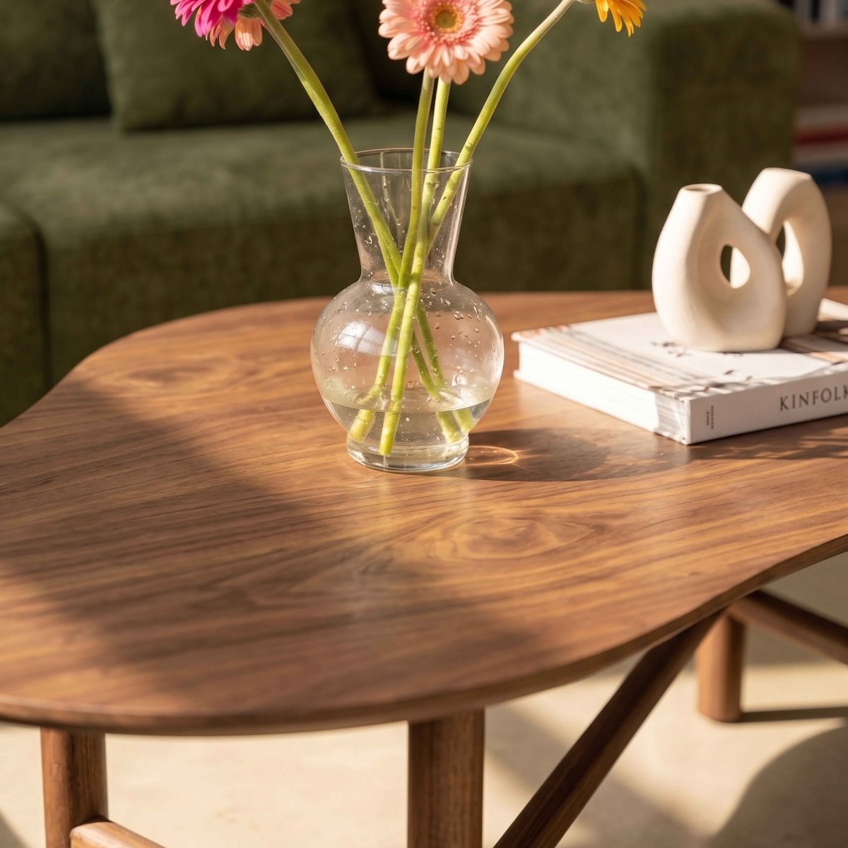 Table basse en MDF décor mélaminé, SPENCER marron, OVIALA