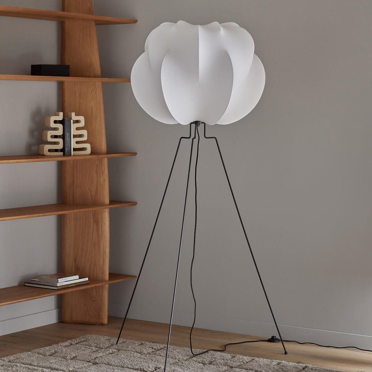 Lampadaire en métal fer et résine, Oï blanc, AM.PM