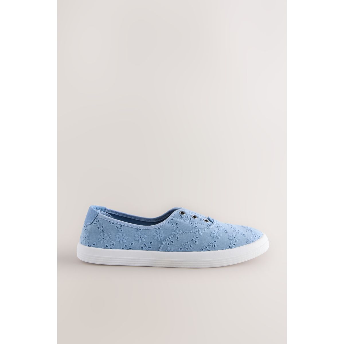 Baskets sans lacets en toile bleu, NEXT