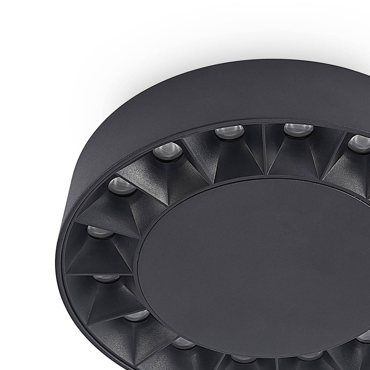 Plafonnier extérieur en aluminium moderneLED noir, LUCANDE