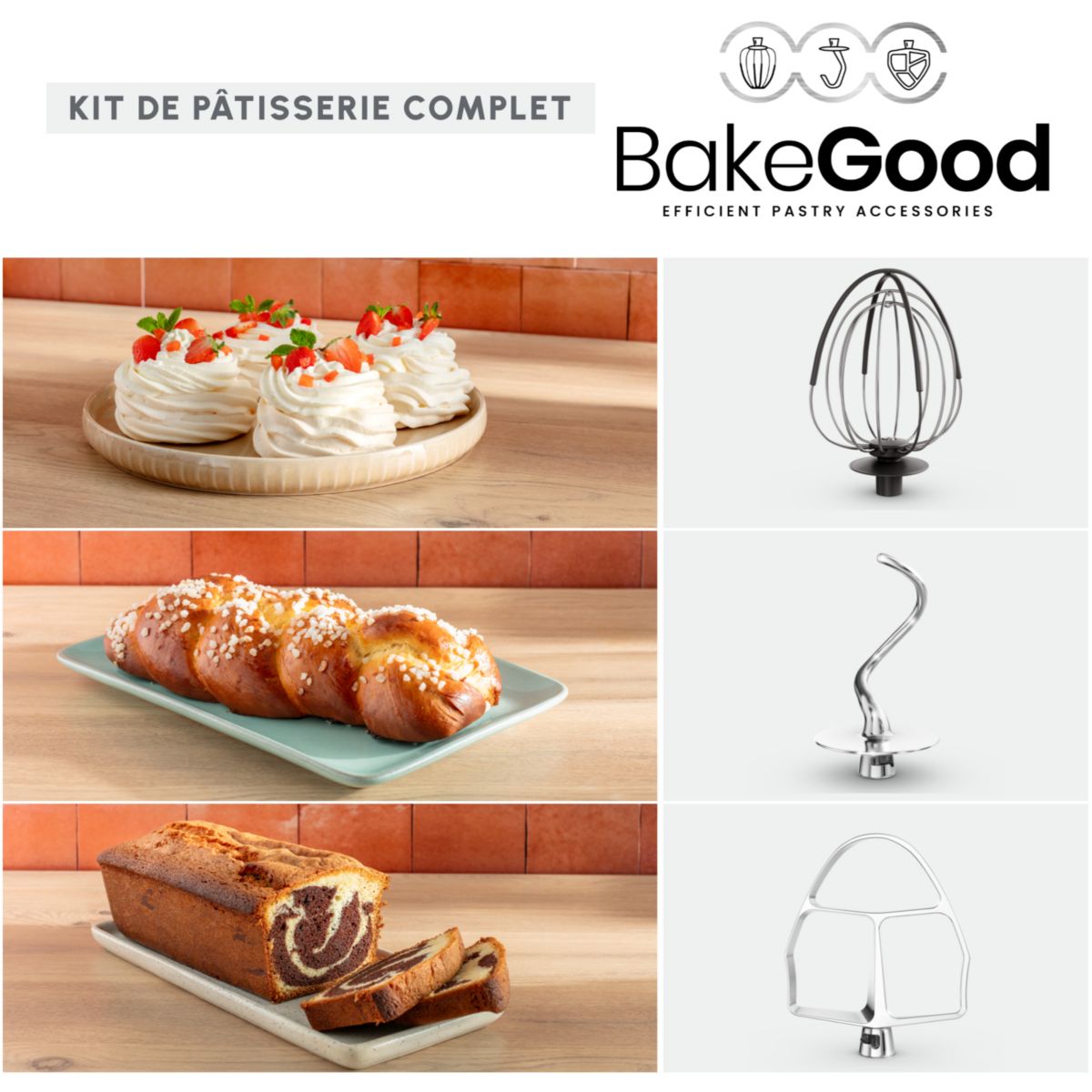 Robot pâtissier Bake Partner noir QA525810 couleur unique, MOULINEX
