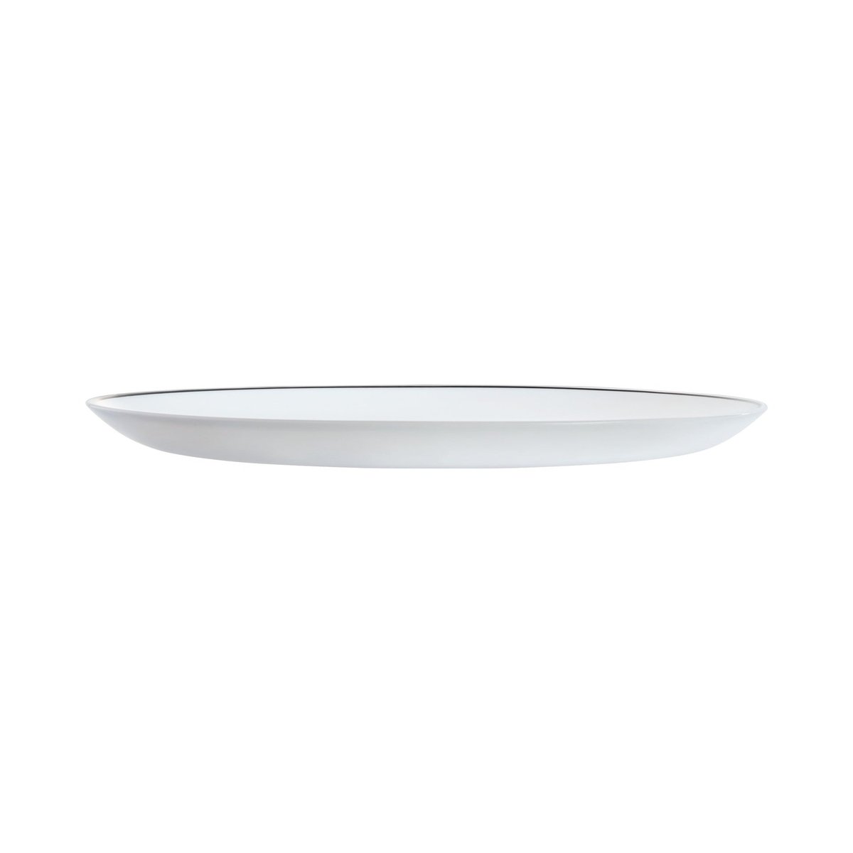 6 assiettes plates blanches filet noir 25 cm -DIWALI blanc, LUMINARC