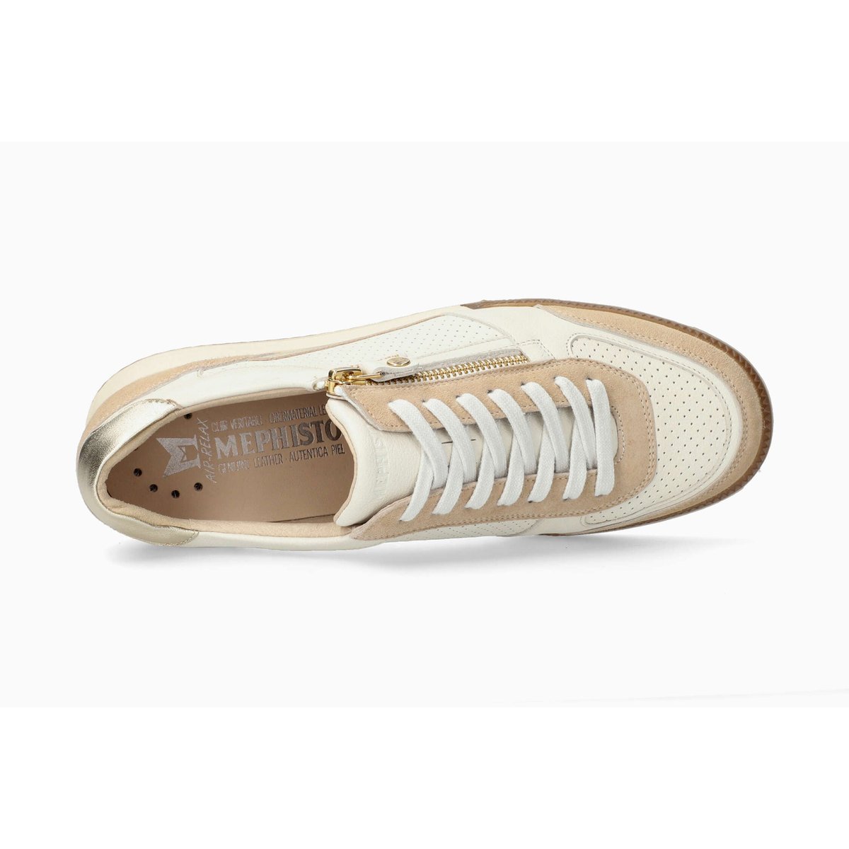 Baskets en cuir WALIE beige p5147016, MEPHISTO