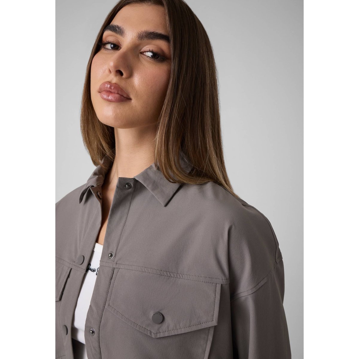 Veste En Nylon gris, GUESS