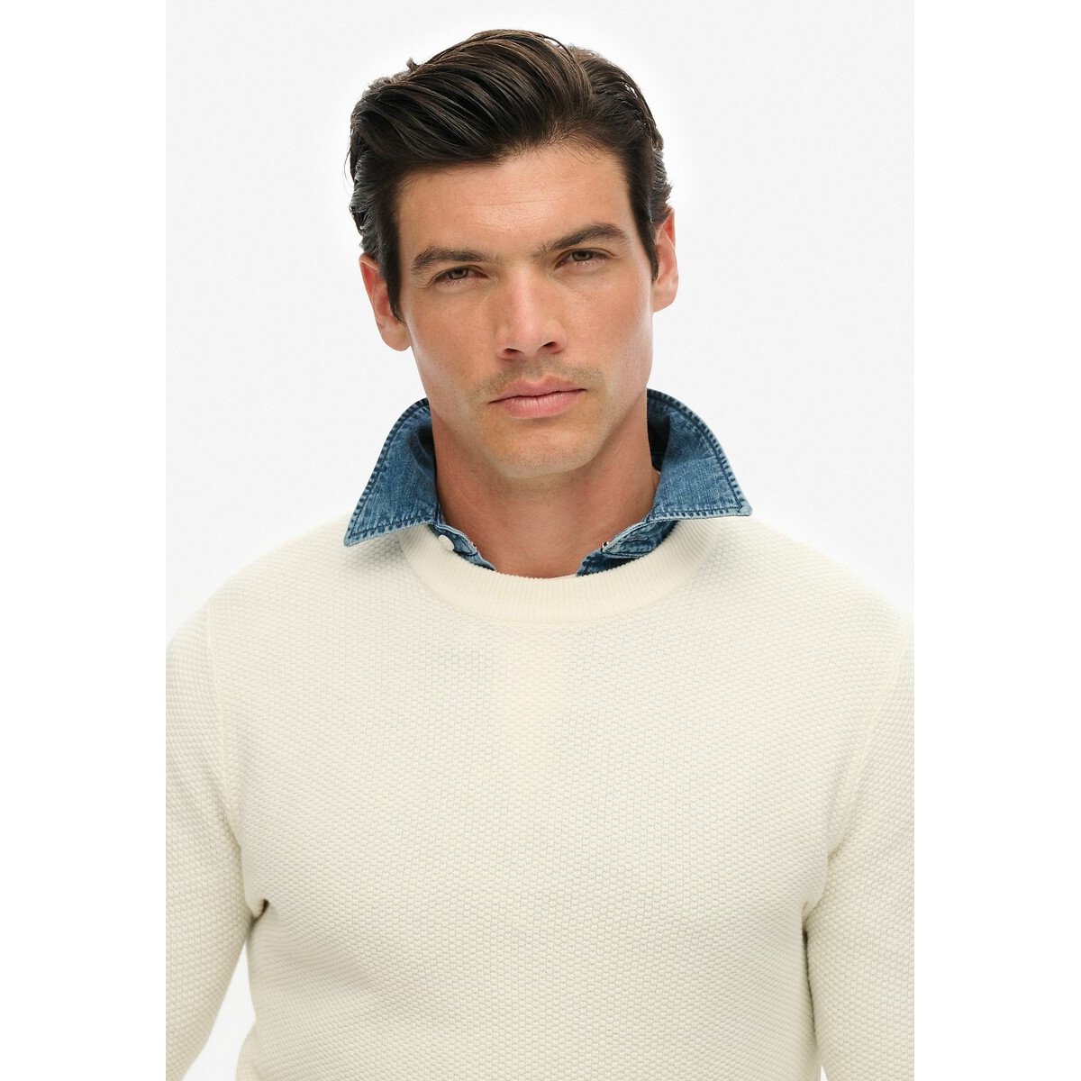 Textured Crew Neck Jumper off-white, SUPERDRY