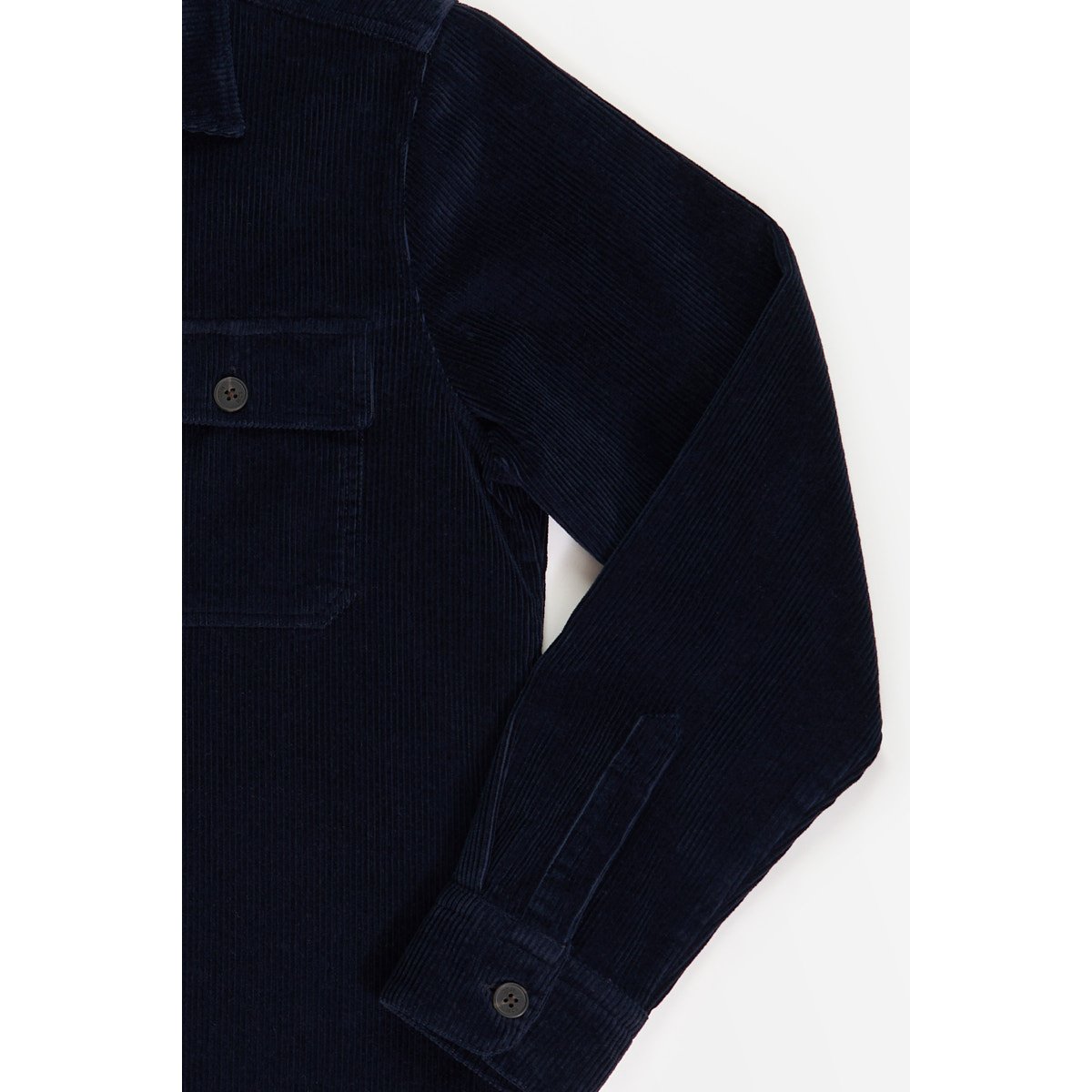 Surchemise velours avec poches bleu marine, MCS