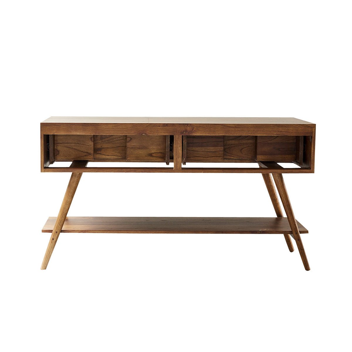 Meuble de salle de bain en mindi massif 135 cm CALIXTE marron, BERAH GETAH