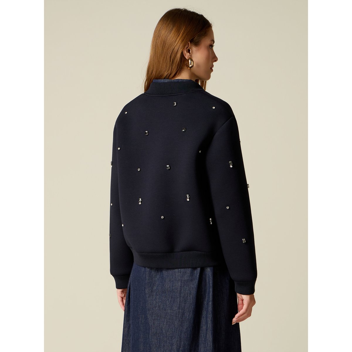 Blouson bomber avec chatons bleu, OLTRE