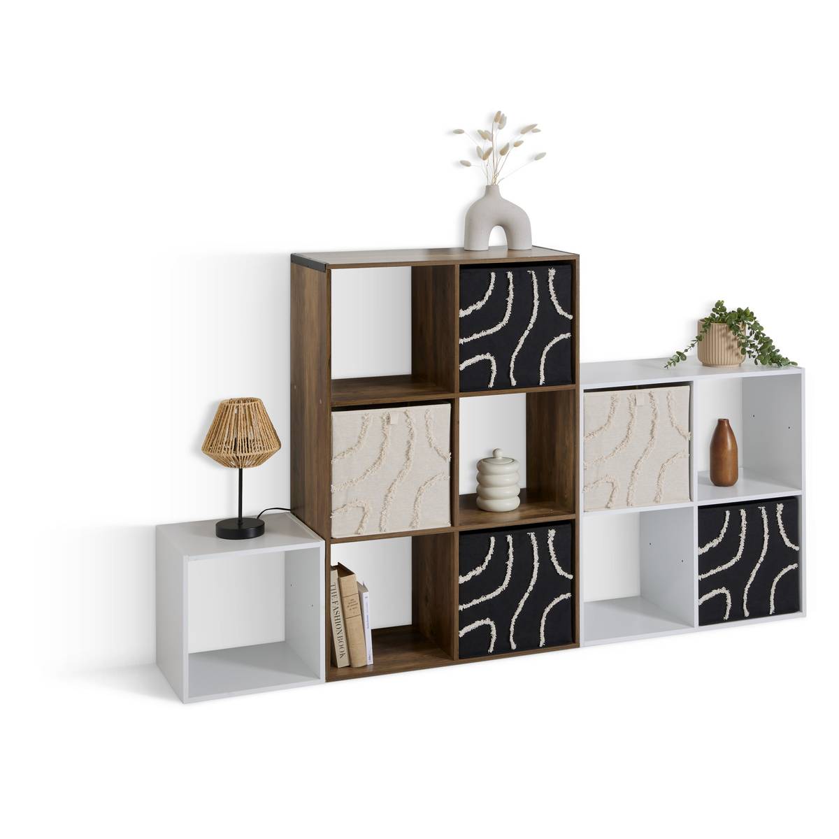 Boîte de rangement pliable design bali MIX'N MODUL noir, 5FIVE SIMPLY SMART