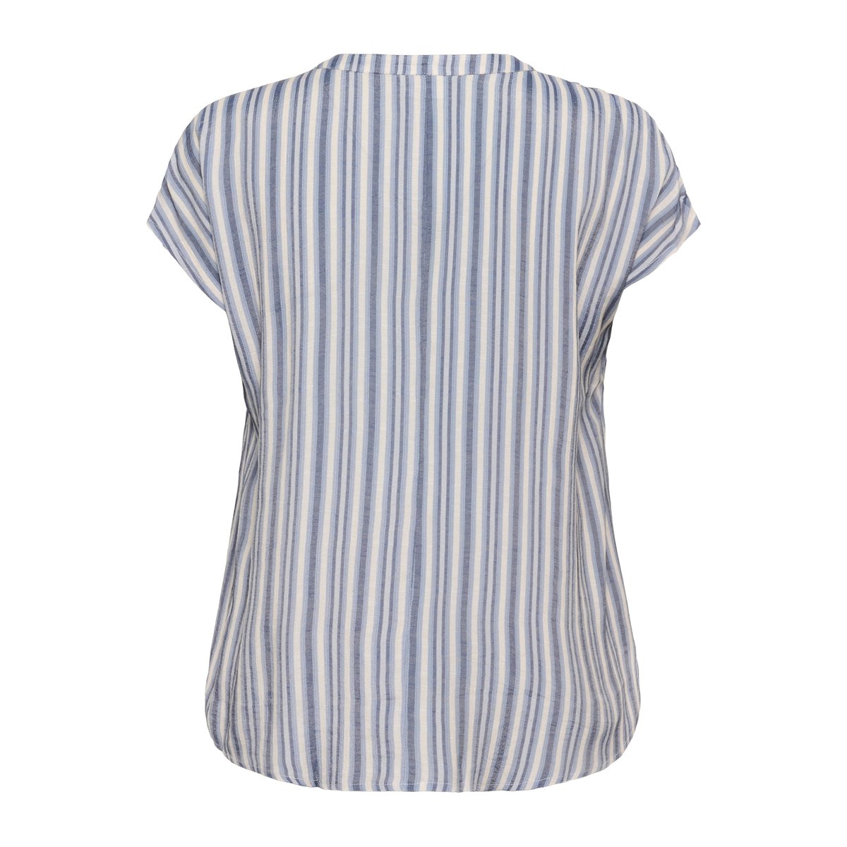 Blouse à manches courtes bleu/blanc chalk stripe, KAFFE CURVE