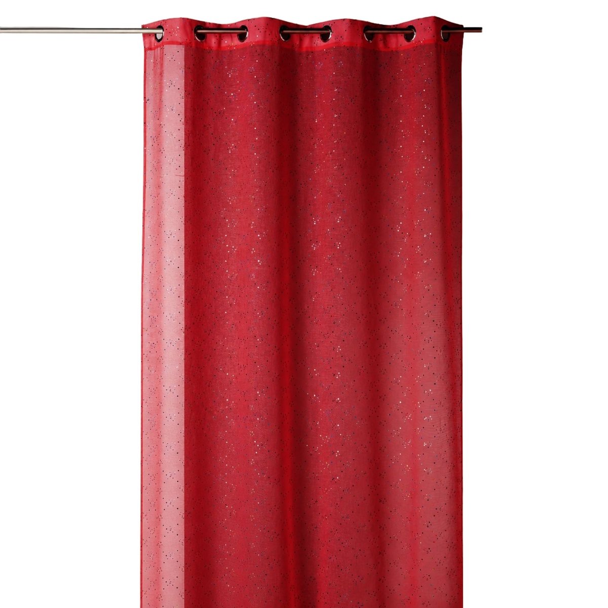 Voilage imprimé petits points colorés rouge, HOME MAISON