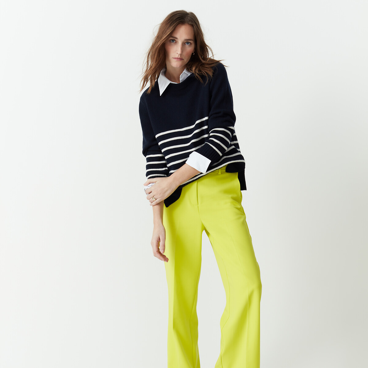 Pantalon large en polyviscose violet prune, LA REDOUTE COLLECTIONS