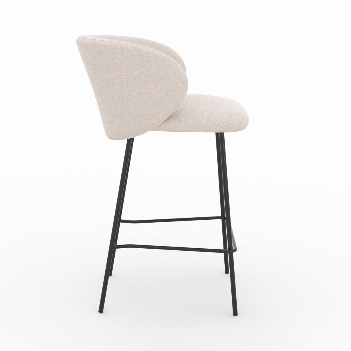 Lot de 2 chaises pour îlot central en tissu 68 cm - VICTORIA beige, MAISON PAVANE