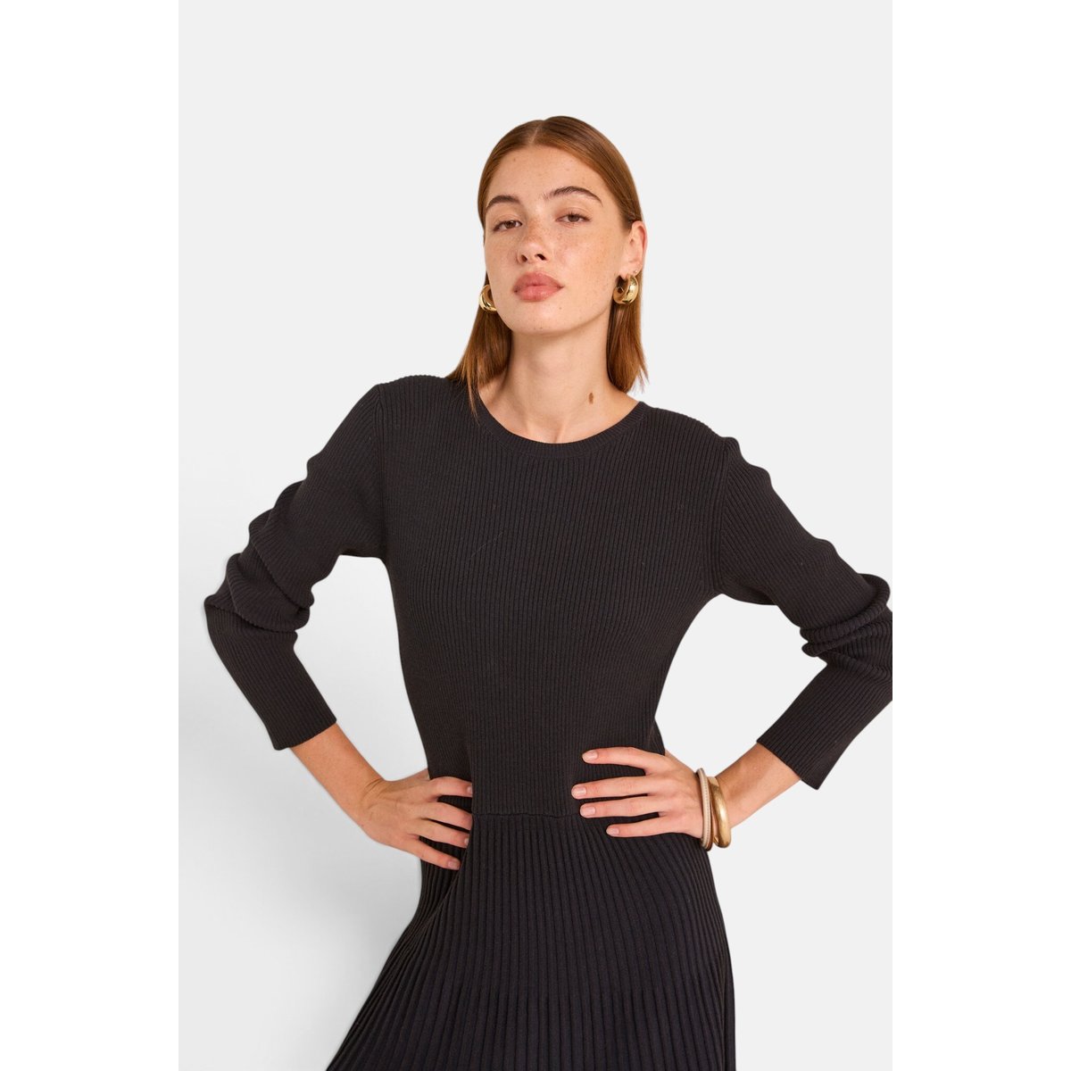 Robe trapèze en maille POESIE marine, Maison 123