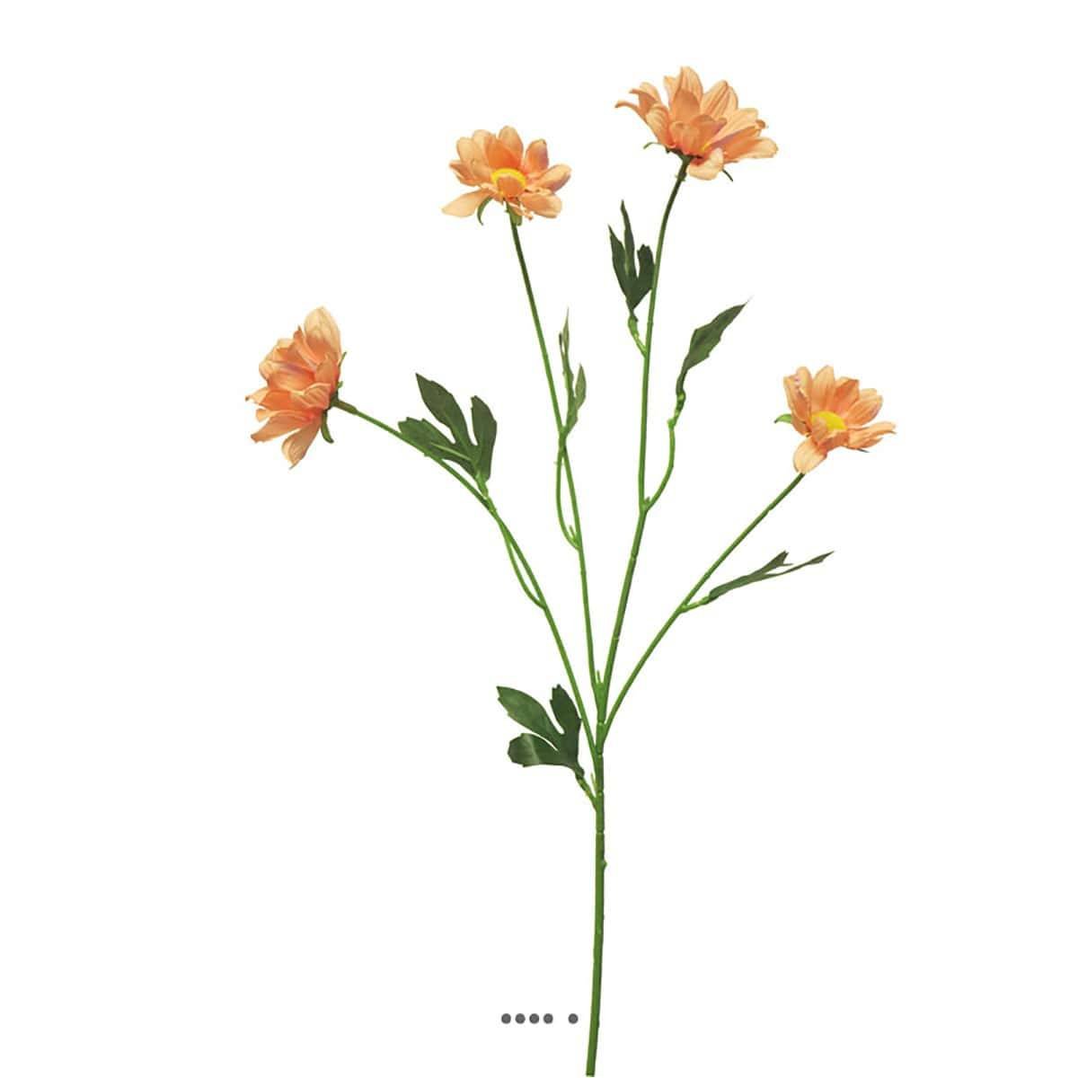 Marguerite artificielle en tige H 60 cm rose saumon, ARTIFICIELLES