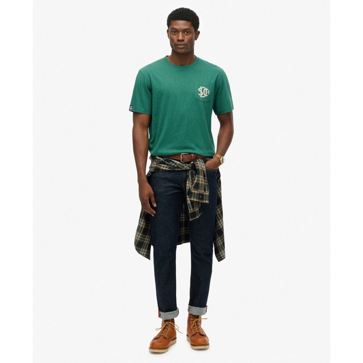 T-shirt Graphique The Merchant Store vert pinède, SUPERDRY