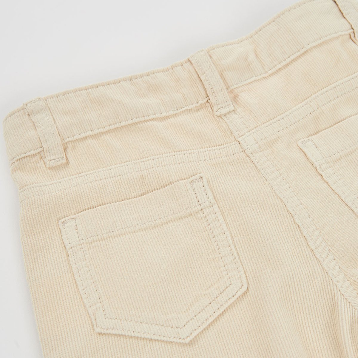 Pantalon fille velours côtelé fin wide leg beige, BOBOLI