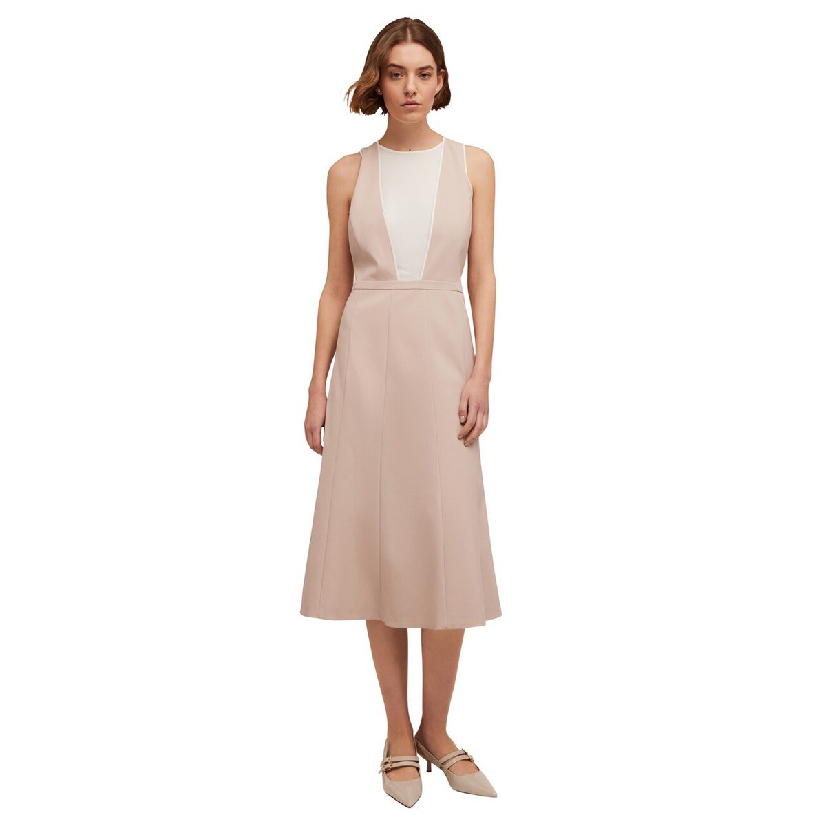 Robe évasée avec insert beige, MOTIVI