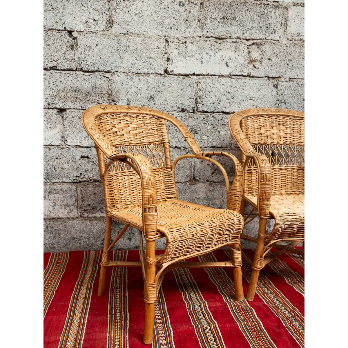 Fauteuil en rotin Ernest N°1502 - Bon état beige, DEBONGOUT
