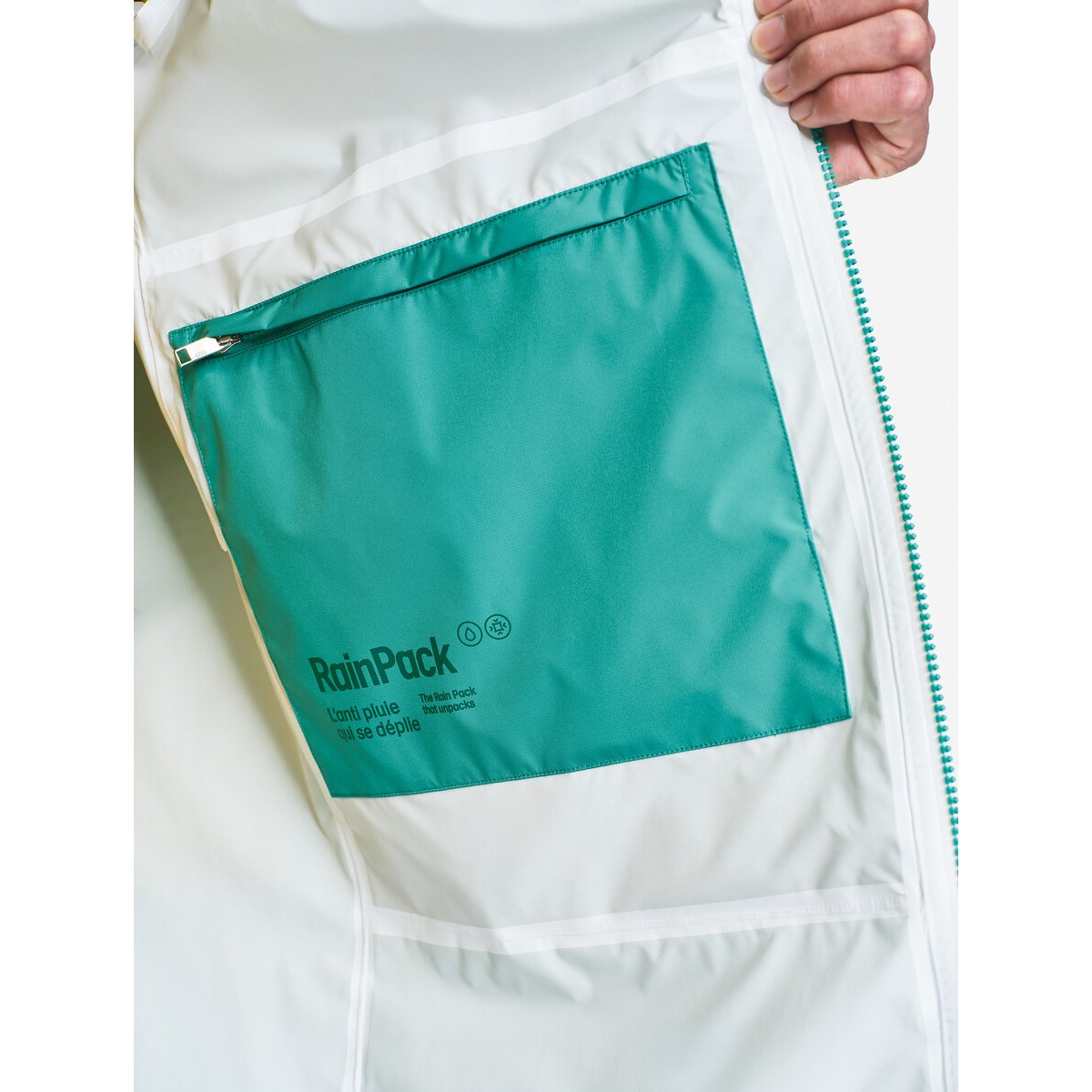 Parka mi-longue imperméable, compactable vert turquoise, AIGLE