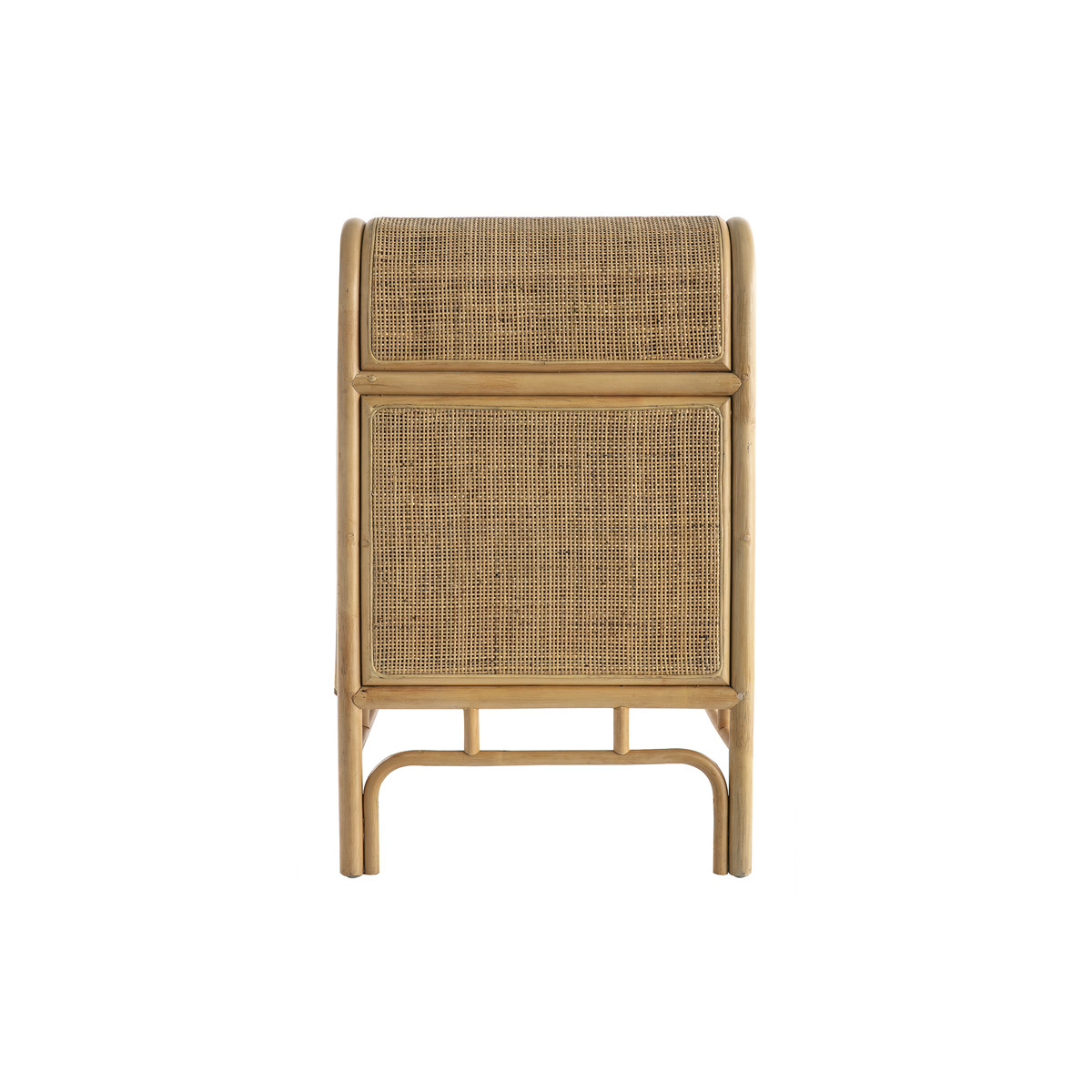 Commode vintage en rotin 3 tiroirs L120 cm GALON chêne clair, MILIBOO