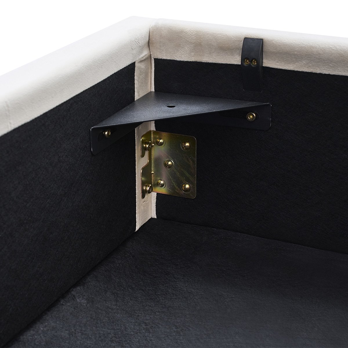 Lit coffre - Velours beige - GIULIA beige, MAISON AUBERTIN
