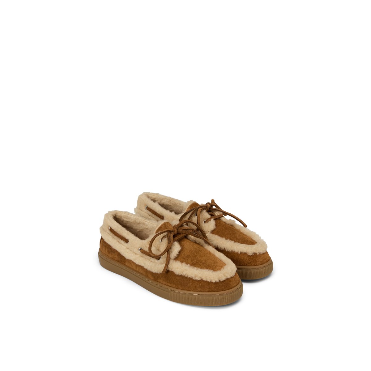 Chaussures de bateau, modèle Kara en cuir velours huilé cognac, MARC O'POLO