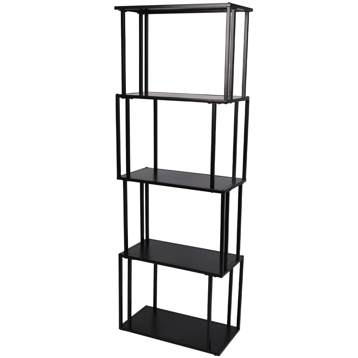 Étagère bibliothèque métal noir déstructurée 60x30x170cm noir, URBAN LIVING