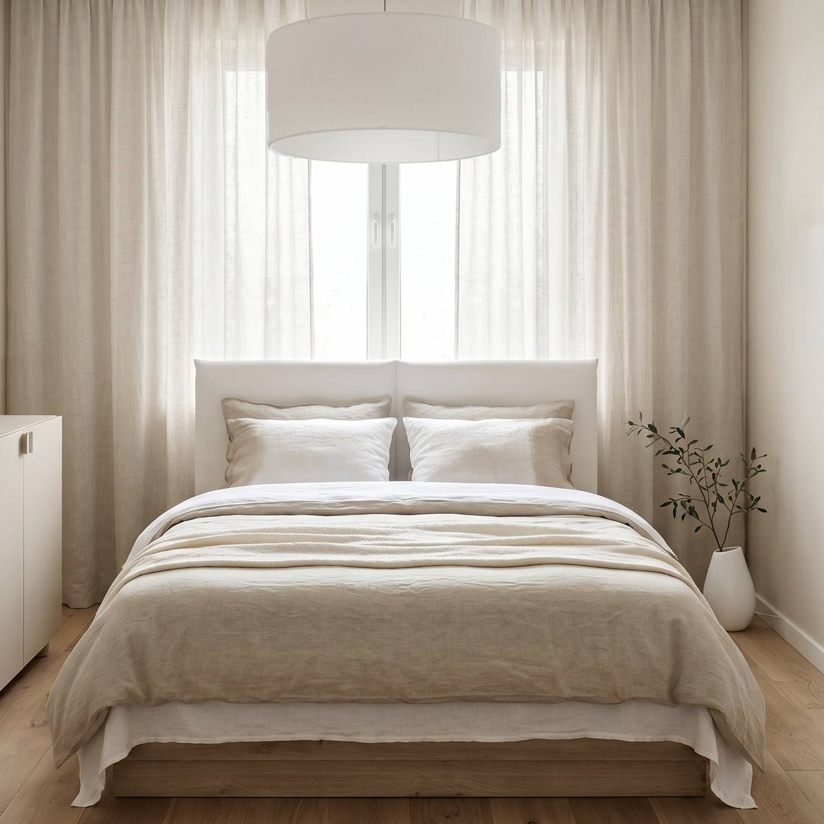 Abat-jour pour suspension tissu blanc 60 cm - ROBINE blanc, CAMIF