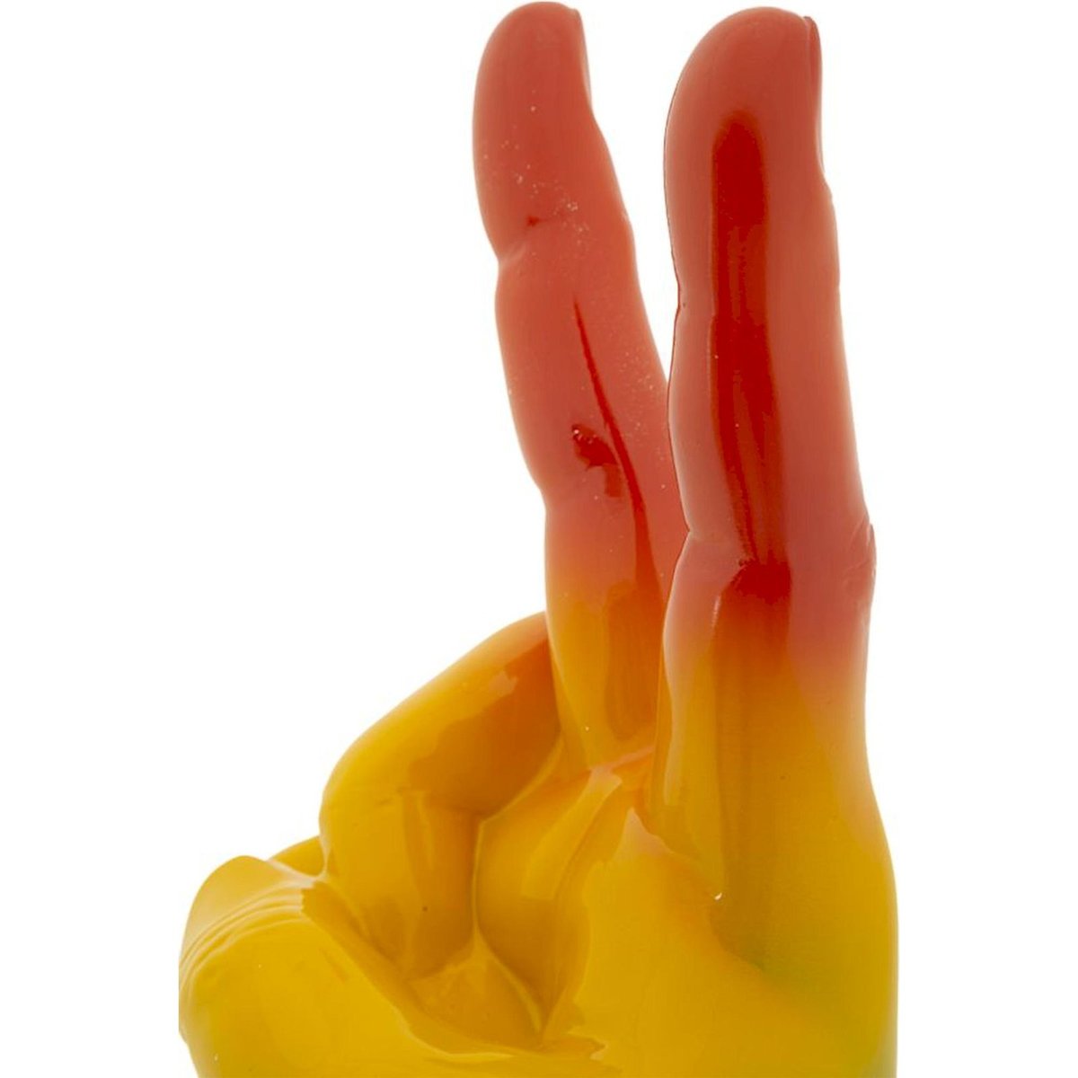 Sculpture main victoire finition brillante MODERN multicolore arc en ciel, RECOLLECTION
