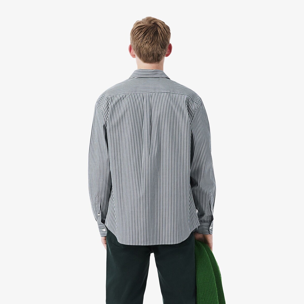 Chemise en popeline, Regular Fit rayé vert, LACOSTE
