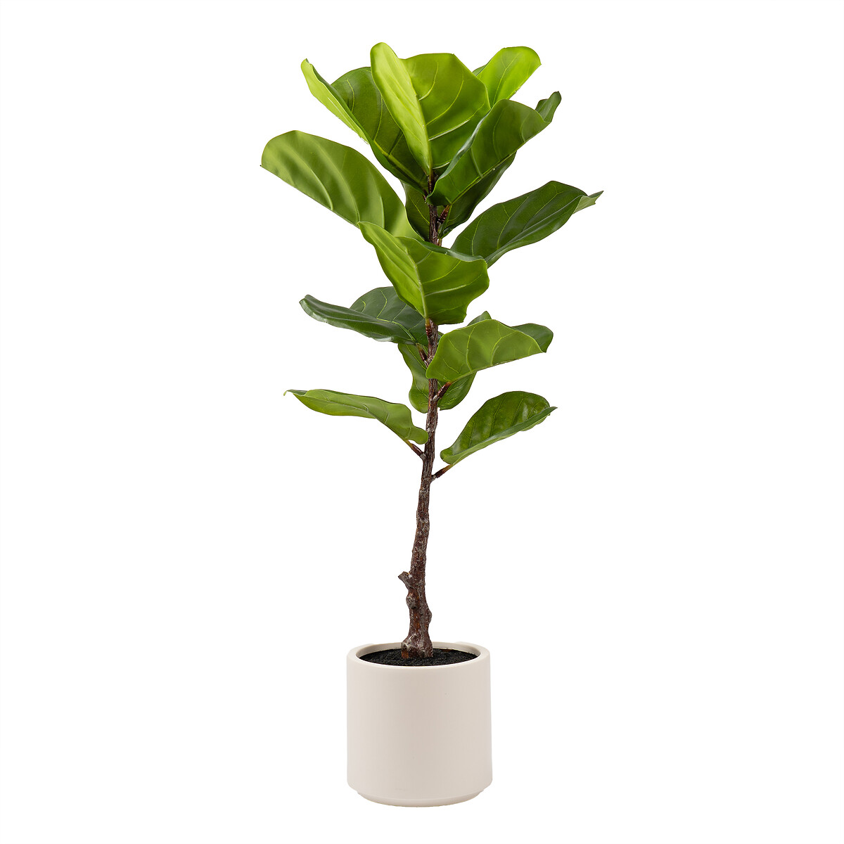 90cm Artificial Real Touch Fiddleleaf Fig Tree in Chunky Pot dark green/light green, SO'HOME