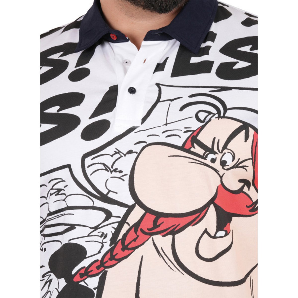 Polo en coton blanc imprimé pourvu d'une coupe droite et d'un col boutonné blanc, RUCKFIELD