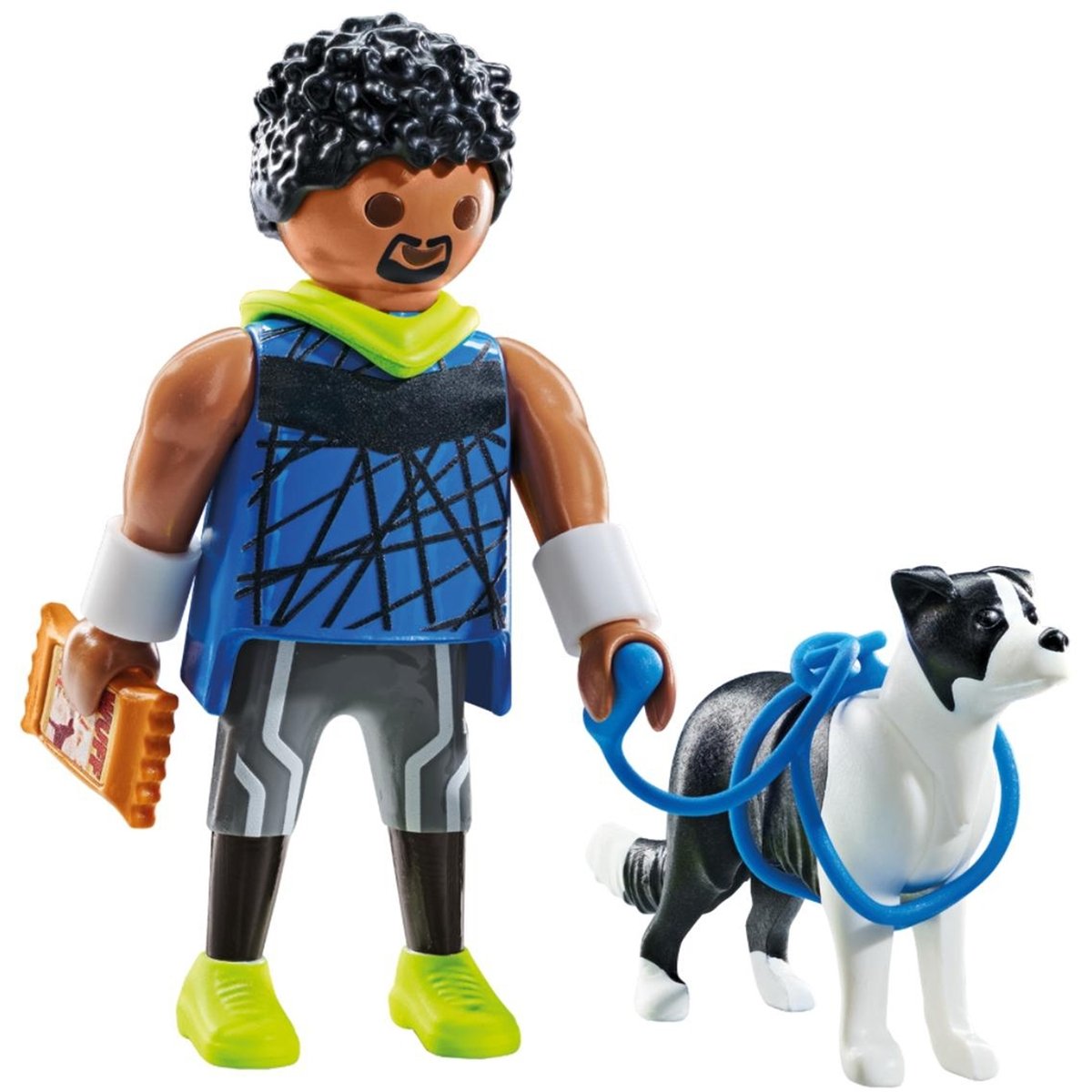 Homme sportif avec Border Collie et accessoires multicolore, PLAYMOBIL