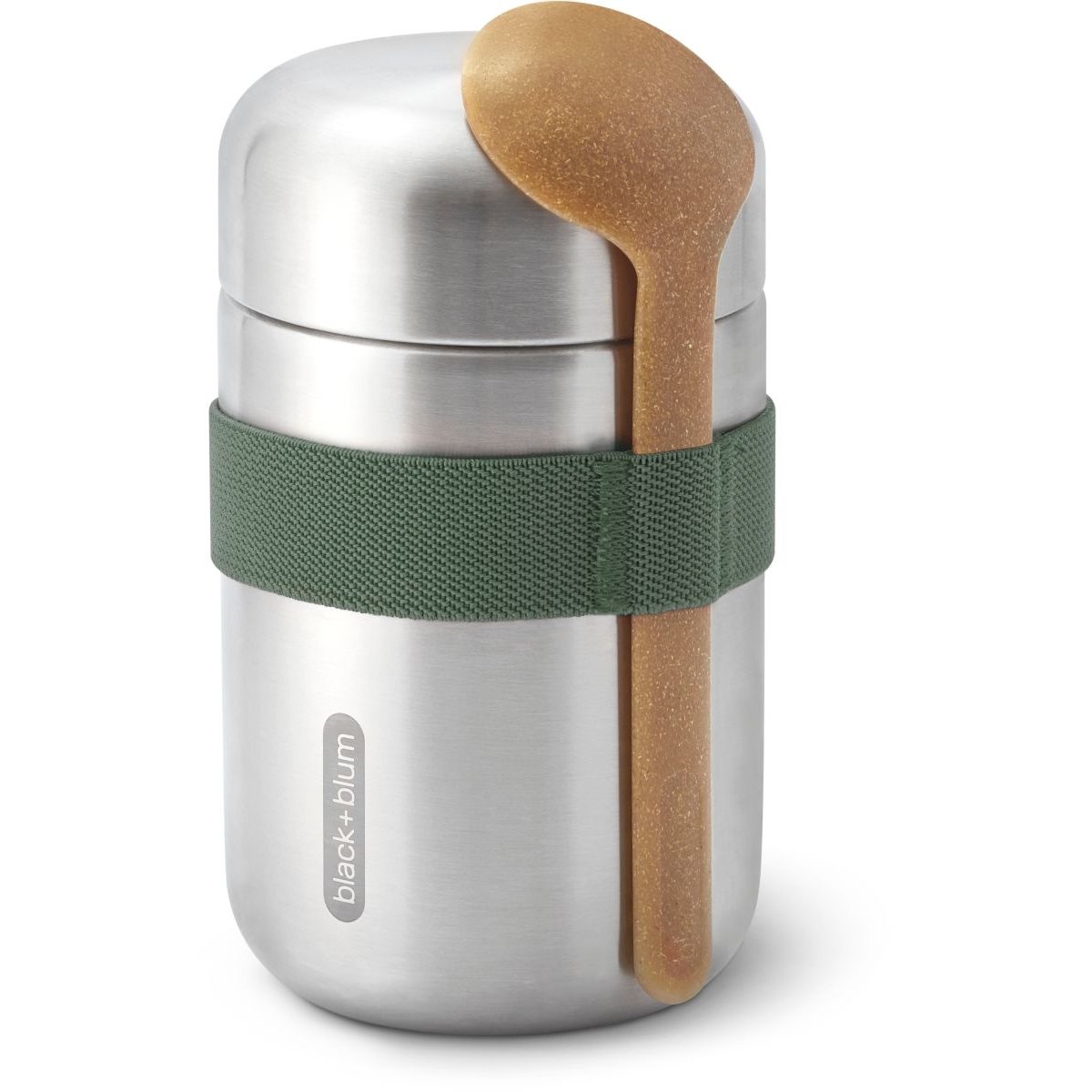 Food flask stainless steel new olive 400 ml couleur unique, BLACK + BLUM