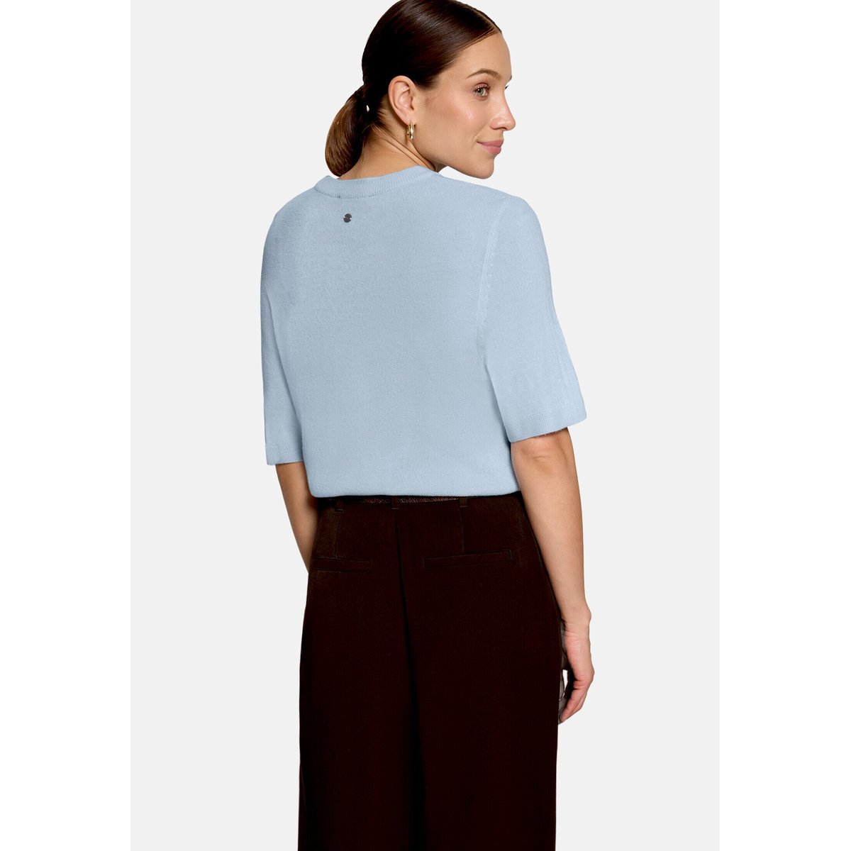 Pull-over en maille basique manches courtes blue fog, ZERO