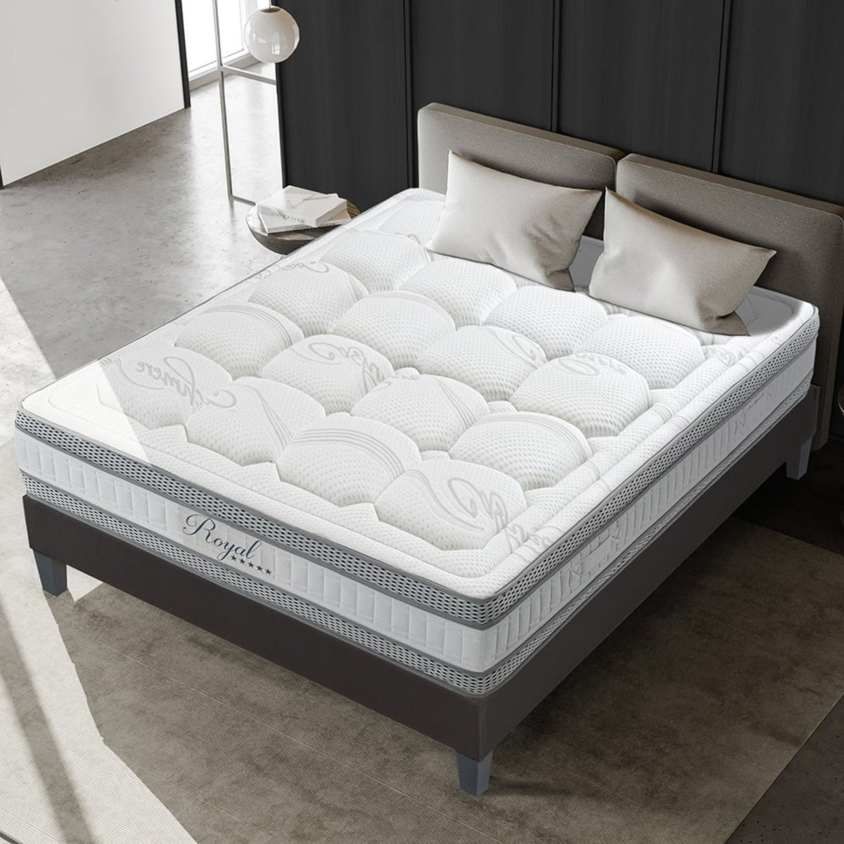 Matelas Mémoire de forme 24 cm ROYAL 5* - HYPSOM blanc, BELLECOUR